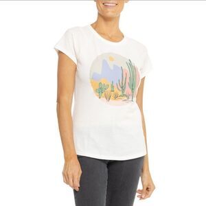 BearPaw M-L-XL Crewneck Desertscape Graphic Front Cotton Blend Short Sleeve Tee